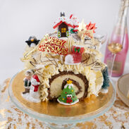 Christmas Log Cake: Santa's House