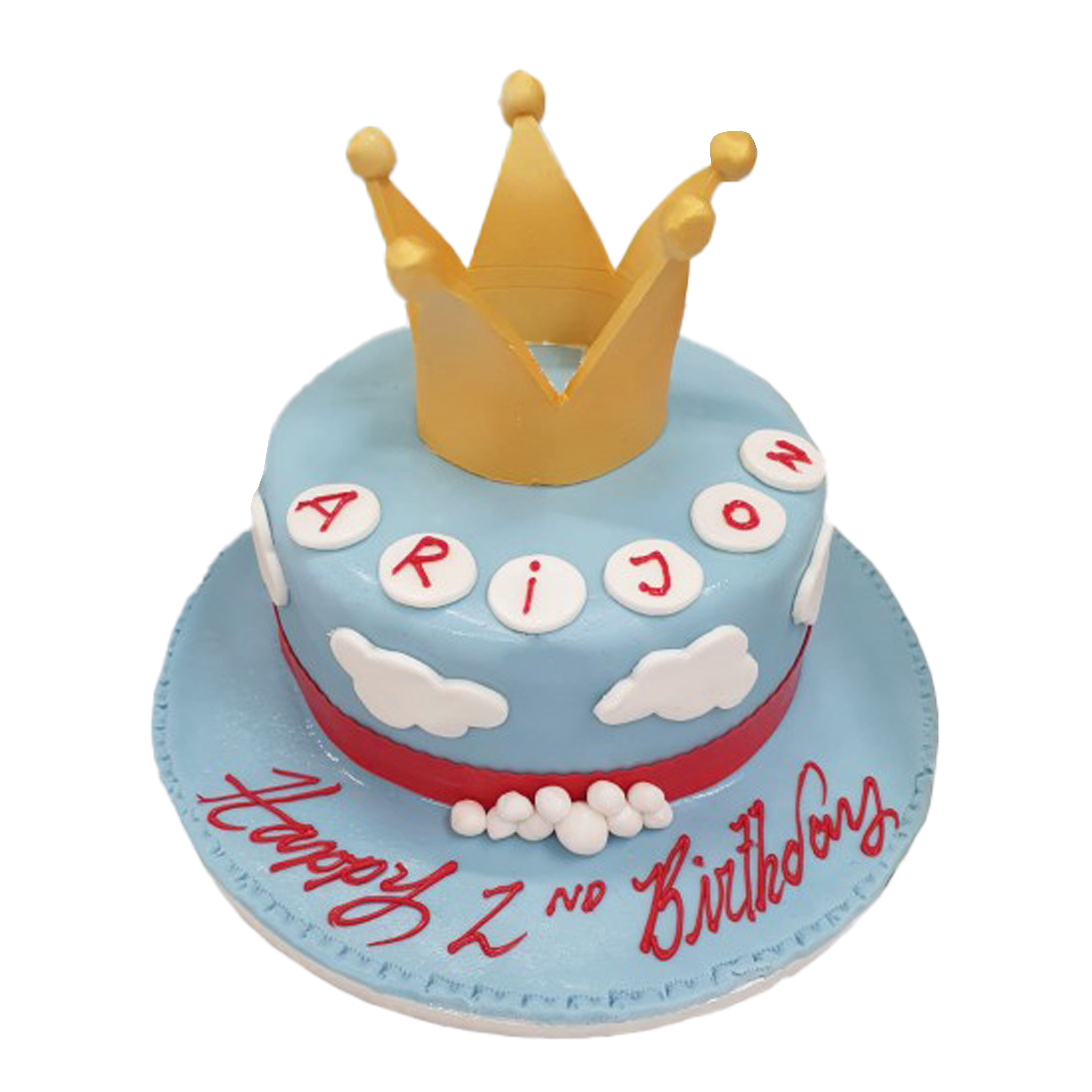 2 Tier Blue Crown Birthday Cake - Online Cake Company - Cake Feasta