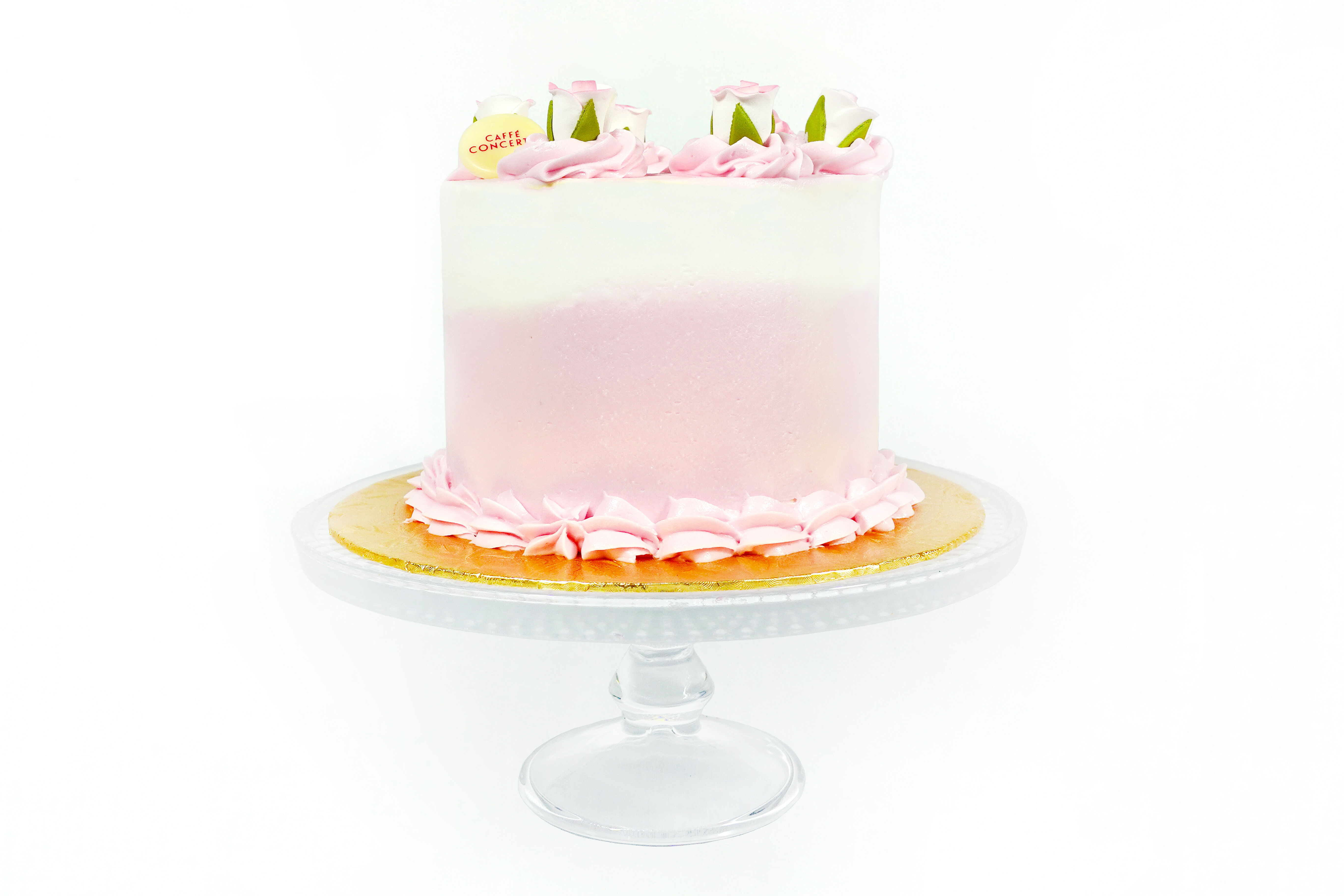 GOLD, PINK & WHITE BIRTHDAY CAKE