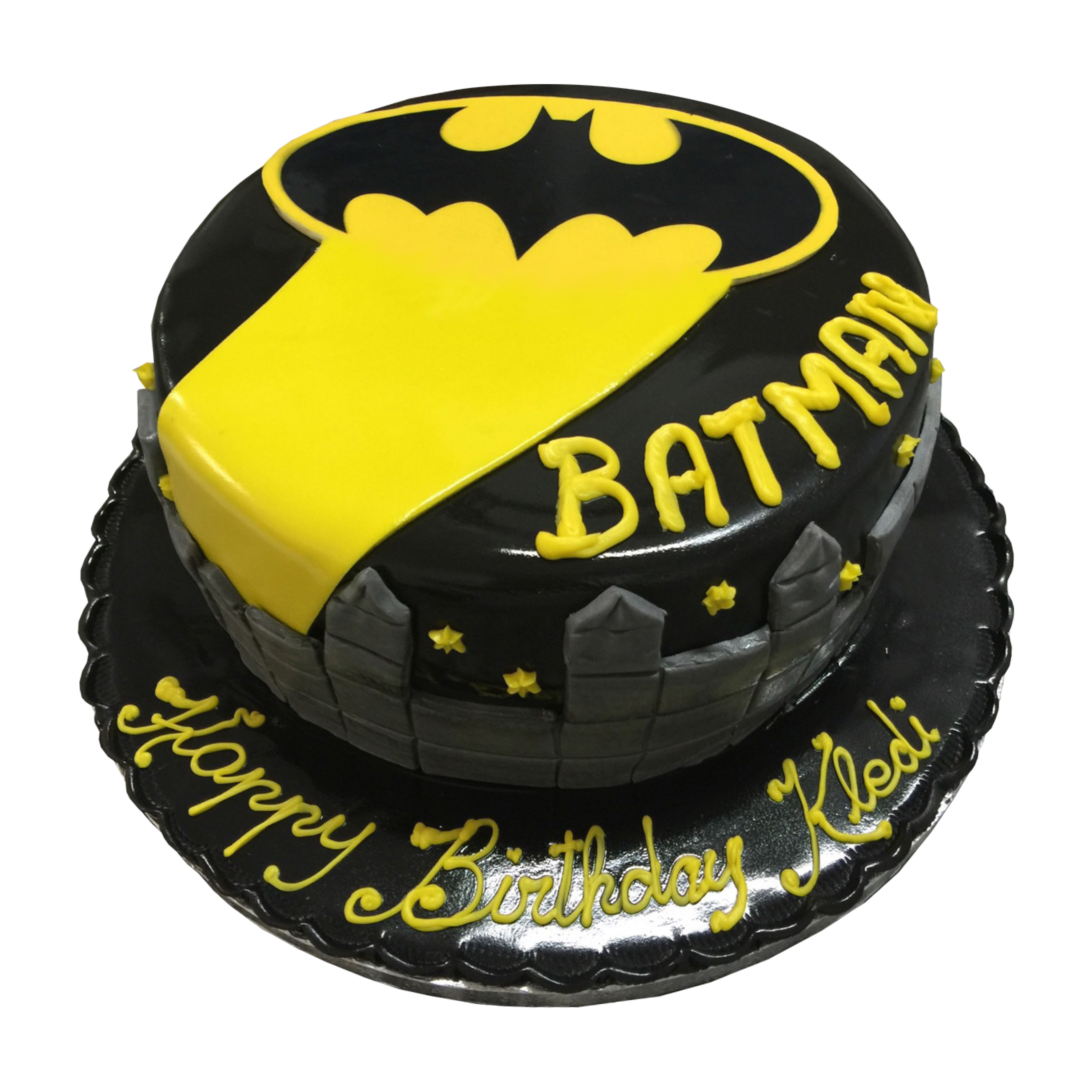 Batman logo cake 2